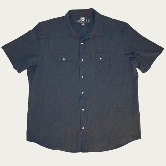 Flag & Anthem Other - Flag & Anthem Men's Heather Blue Madeflex UPF Performance Button-Down‎ Shirt XXL